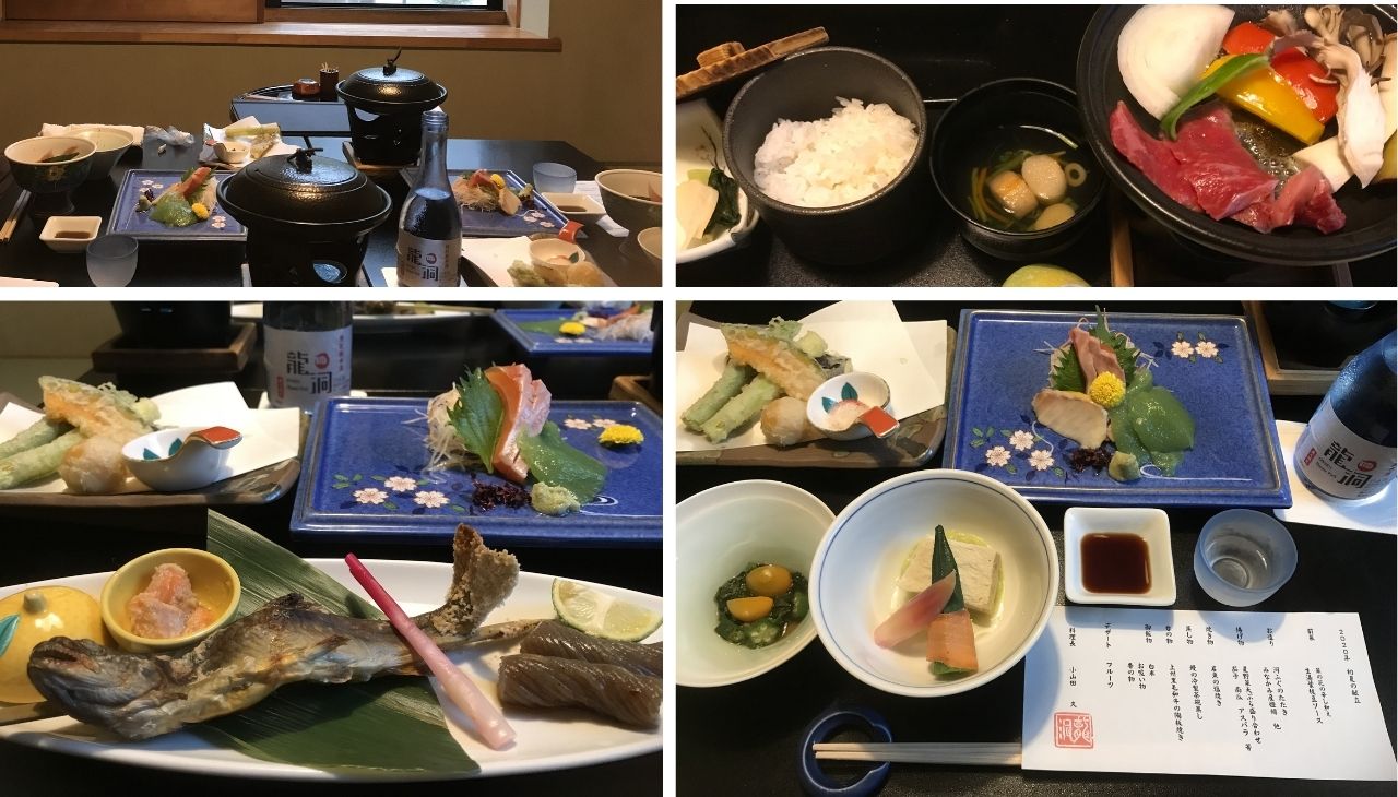 肉あり魚ありの贅沢な夕食