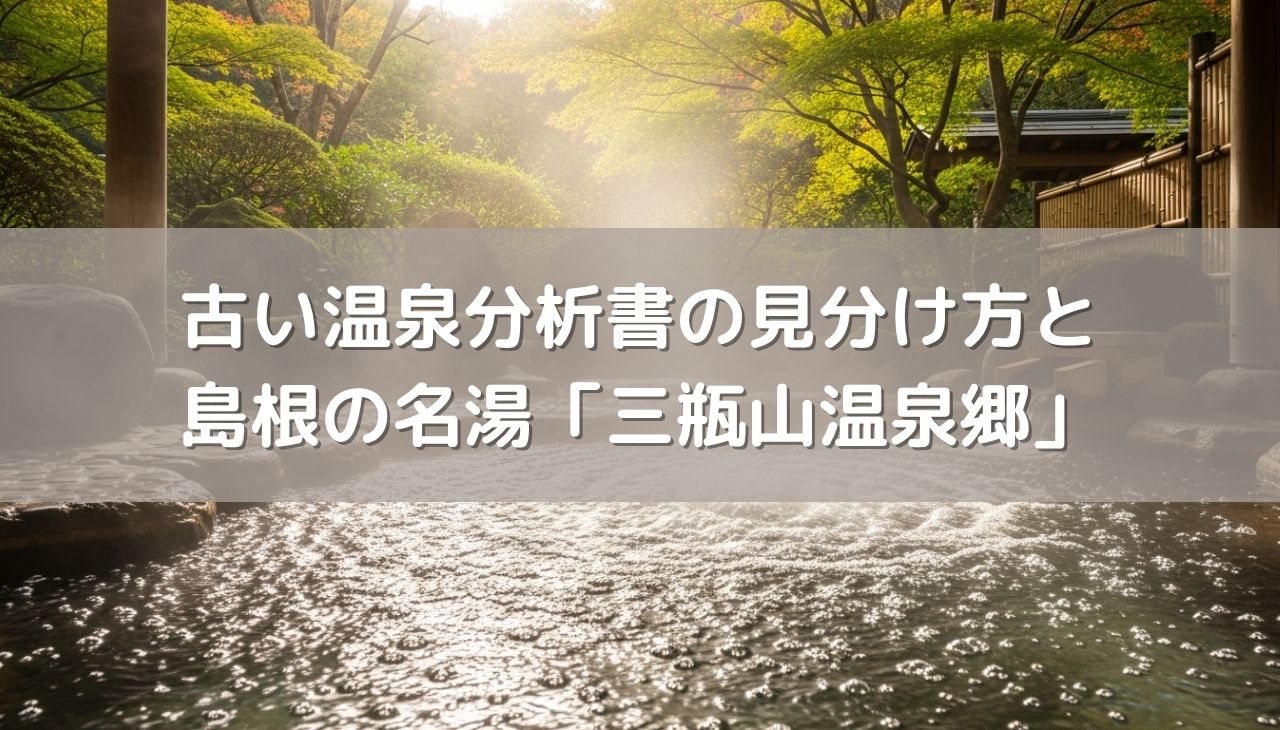 古い温泉分析書の見分け方と島根の名湯「三瓶山温泉郷」の魅力
