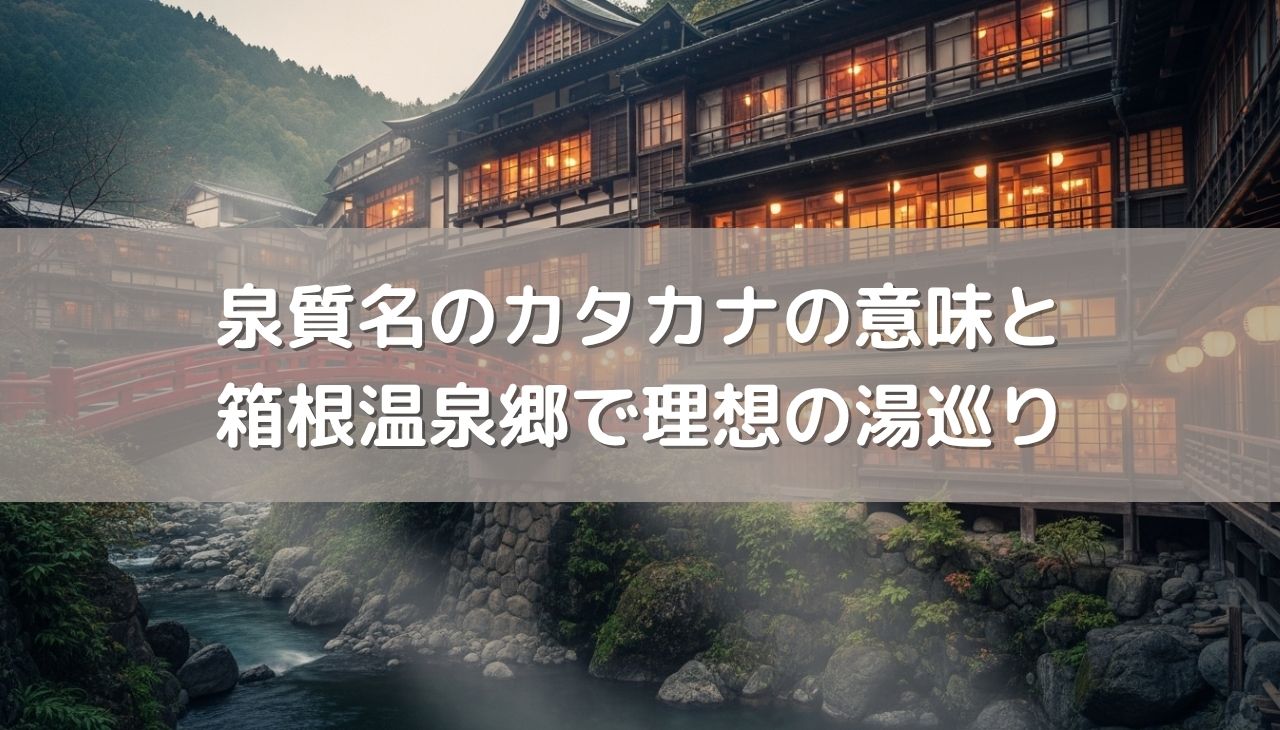 泉質名の「カタカナ」に隠された驚きの意味と箱根温泉郷で理想の湯巡り