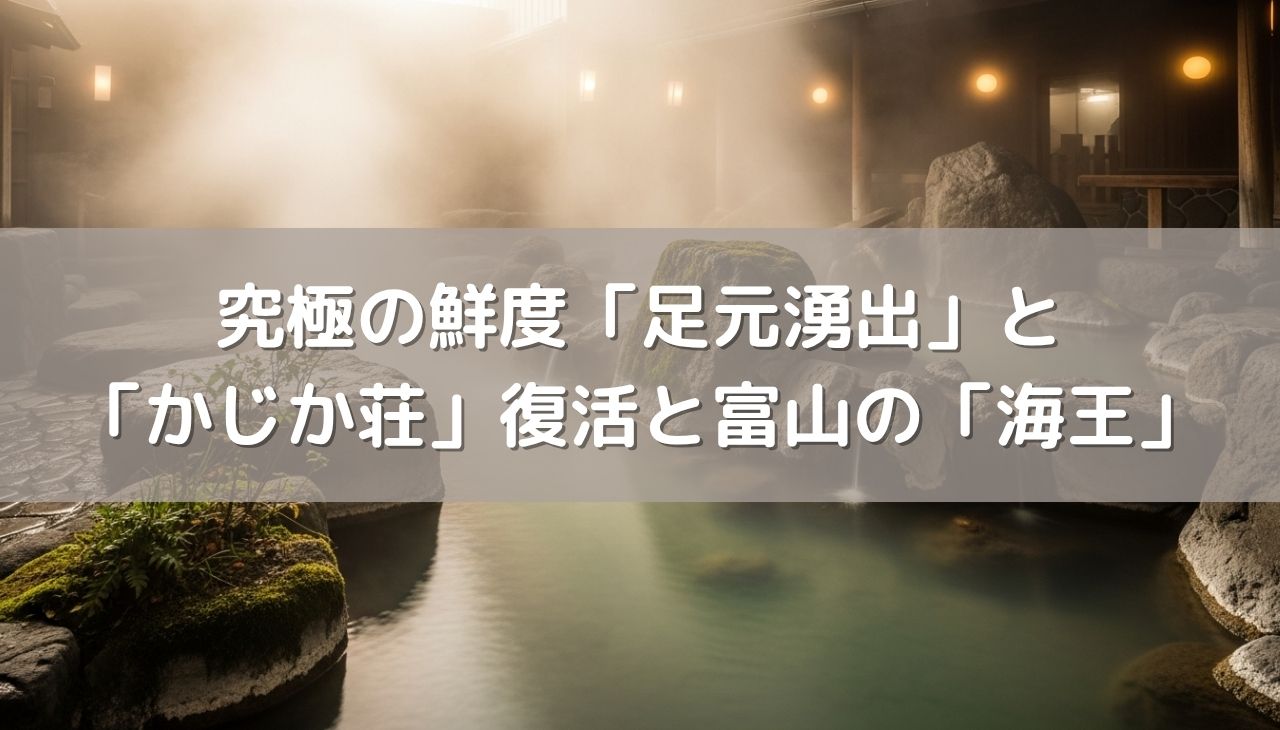 究極の鮮度を味わう「足元湧出」！鹿児島・湯川内温泉「かじか荘」復活と富山の名湯「海王」