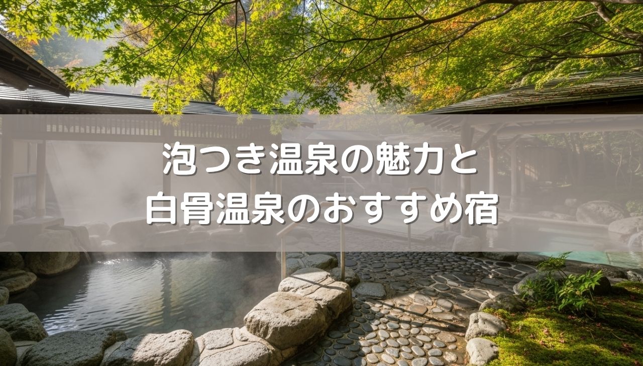 泡つき温泉の魅力と白骨温泉のおすすめ宿
