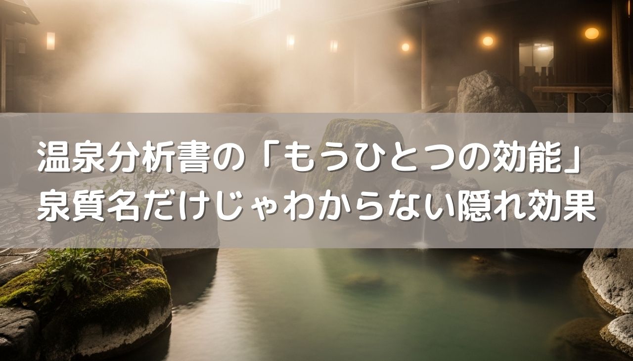 温泉分析書に隠された「もうひとつの効能」知ってた？泉質名だけじゃわからない隠れ効果の話